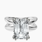 Platinum Stella Criss Cross Solitaire Lab Diamond Ring front image