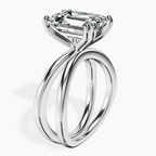 Platinum Stella Criss Cross Solitaire Lab Diamond Ring standing product image one