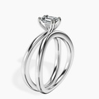 Platinum Stella Criss Cross Solitaire Lab Diamond Ring standing product image one