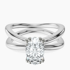 Platinum Stella Criss Cross Solitaire Lab Diamond Ring front image