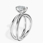 Platinum Stella Criss Cross Solitaire Lab Diamond Ring standing product image one
