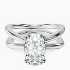 Platinum Stella Criss Cross Solitaire Lab Diamond Ring front image