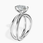 Platinum Stella Criss Cross Solitaire Lab Diamond Ring standing product image one