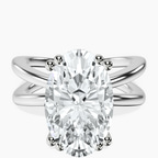 Platinum Stella Criss Cross Solitaire Lab Diamond Ring front image