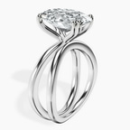 Platinum Stella Criss Cross Solitaire Lab Diamond Ring standing product image one