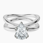 Platinum Stella Criss Cross Solitaire Lab Diamond Ring front image