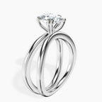 Platinum Stella Criss Cross Solitaire Lab Diamond Ring standing product image one