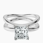 Platinum Stella Criss Cross Solitaire Lab Diamond Ring front image