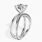 Platinum Stella Criss Cross Solitaire Lab Diamond Ring standing product image one