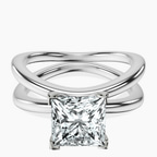 Platinum Stella Criss Cross Solitaire Lab Diamond Ring front image