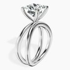 Platinum Stella Criss Cross Solitaire Lab Diamond Ring standing product image one