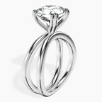 Platinum Stella Criss Cross Solitaire Lab Diamond Ring standing product image one