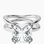 Platinum Stella Criss Cross Solitaire Lab Diamond Ring front image