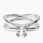 Platinum Stella Criss Cross Solitaire Lab Diamond Ring front image