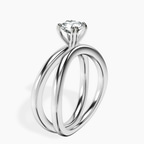 Platinum Stella Criss Cross Solitaire Lab Diamond Ring standing product image one