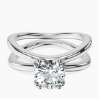 Platinum Stella Criss Cross Solitaire Lab Diamond Ring front image