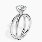 Platinum Stella Criss Cross Solitaire Lab Diamond Ring standing product image one