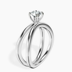 10kt White Gold Stella Criss Cross Solitaire Lab Diamond Ring standing product image one
