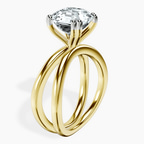 18kt Yellow Gold Stella Criss Cross Solitaire Lab Diamond Ring standing product image one