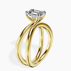 18kt Yellow Gold Stella Criss Cross Solitaire Lab Diamond Ring standing product image one