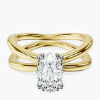 18kt Yellow Gold Stella Criss Cross Solitaire Lab Diamond Ring front image