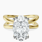 18kt Yellow Gold Stella Criss Cross Solitaire Lab Diamond Ring front image