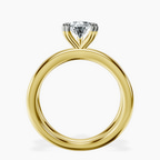 1.35 ct. pear Stella Criss Cross Ring in 10kt yellow gold side right image one