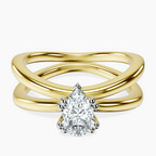 18kt Yellow Gold Stella Criss Cross Solitaire Lab Diamond Ring front image