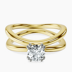 14kt Yellow Gold Stella Criss Cross Solitaire Lab Diamond Ring front image