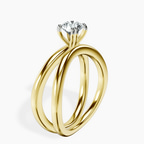 14kt Yellow Gold Stella Criss Cross Solitaire Lab Diamond Ring standing product image one