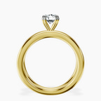 14kt Yellow Gold Stella Criss Cross Solitaire Lab Diamond Ring side right image one