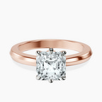 14ct Rose Gold Eva Six Prong Knife Edge Lab Diamond Ring front image