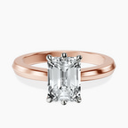 14ct Rose Gold Eva Six Prong Knife Edge Lab Diamond Ring front image