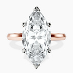 18kt Rose Gold Eva Six Prong Knife Edge Lab Diamond Ring front image
