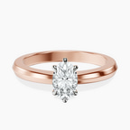 14kt Rose Gold Eva Six Prong Knife Edge Lab Diamond Ring front image