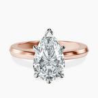 18kt Rose Gold Eva Six Prong Knife Edge Lab Diamond Ring front image