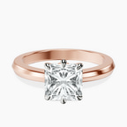 14ct Rose Gold Eva Six Prong Knife Edge Lab Diamond Ring front image