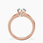 14ct Rose Gold Eva Six Prong Knife Edge Lab Diamond Ring side right image one