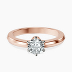 18kt Rose Gold Eva Six Prong Knife Edge Lab Diamond Ring front image