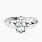 14kt White Gold Eva Six Prong Knife Edge Lab Diamond Ring front image