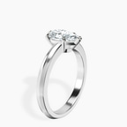 14kt White Gold Eva Six Prong Knife Edge Lab Diamond Ring standing product image one