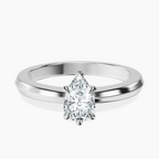 14kt White Gold Eva Six Prong Knife Edge Lab Diamond Ring front image