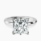 14kt White Gold Eva Six Prong Knife Edge Lab Diamond Ring front image