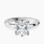 14kt White Gold Eva Six Prong Knife Edge Lab Diamond Ring front image