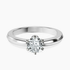 10kt White Gold Eva Six Prong Knife Edge Lab Diamond Ring front image