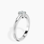 10kt White Gold Eva Six Prong Knife Edge Lab Diamond Ring standing product image one