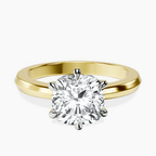 18kt Yellow Gold Eva Six Prong Knife Edge Lab Diamond Ring front image
