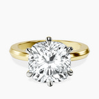 18kt Yellow Gold Eva Six Prong Knife Edge Lab Diamond Ring front image