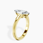 14ct Yellow Gold Eva Six Prong Knife Edge Lab Diamond Ring standing product image one