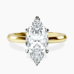 18kt Yellow Gold Eva Six Prong Knife Edge Lab Diamond Ring front image
